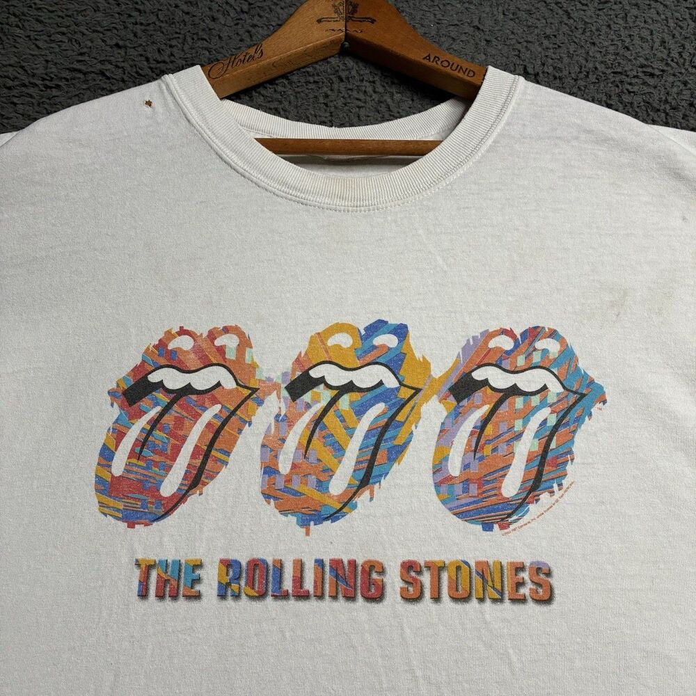 Rolling Stones World Tour Vintage 2002 Y2K Triptych Pop Art Shirt XL Band Rock